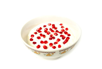 cottage cheese with pomegranate