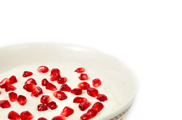 cottage cheese with pomegranate