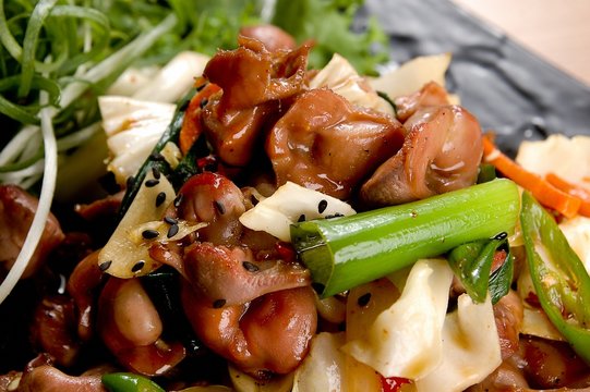dak ddong jip is Stir-fried Chicken Gizzard