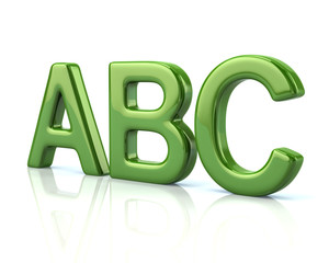Green ABC letters 3d illustration
