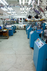 Machinery and equipment in a spinning production company interior design