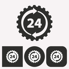24 hour service - vector icon.