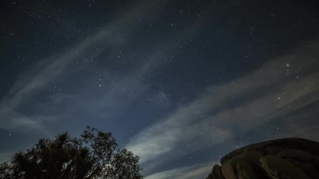Beautiful pan shot timelapse of moon rise at Joshua Tree National Park