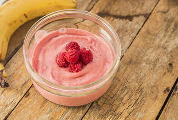 dessert with fresh raspberries