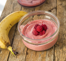 dessert with fresh raspberries