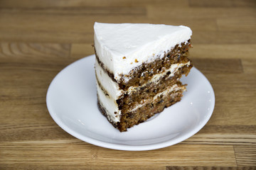 Piece of cake with cream