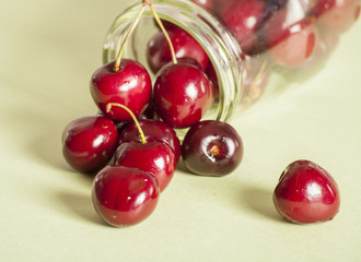 Sweet cherries as a background/ full frame