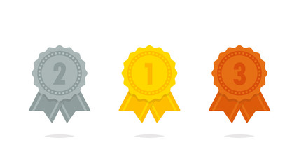 Seal ribbon with number silver gold and bronze vector