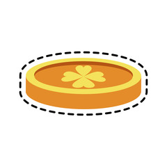 coin with clover st patricks day icon image vector illustration design 