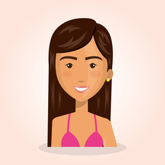 young woman lifestyle avatar vector illustration design
