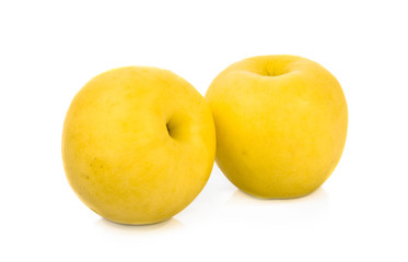 Yellow apple isolate on white background