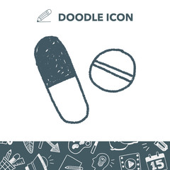 Pills doodle drawing