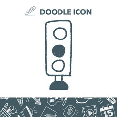 Traffic lights doodle drawing