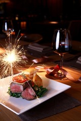 Beefsteak with red wine for Christmas night