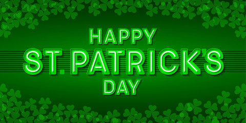 Happy St. Patrick's Day greeting card, poster or banner. 17 March Saint Patricks Day celebration invitation