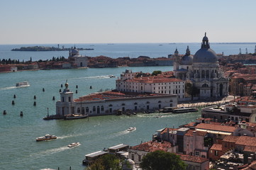 Fototapeta na wymiar Venice, Italy - 19 August 2013: view from San Marco towar