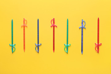 Colorful skewers for canape