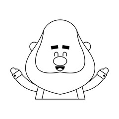 happy chubby man cartoon icon image vector illustration design 