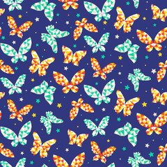 Fototapeta premium Seamless pattern with beautiful butterflies