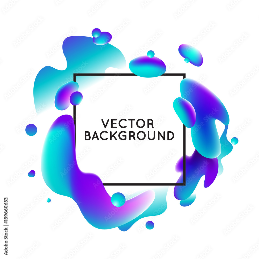 Poster Vector design template with abstract fluid shapes