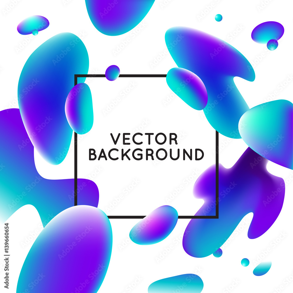 Poster Vector design template with abstract fluid shapes