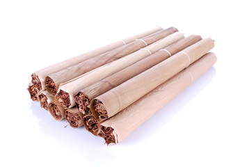 Thai cigars close up on background