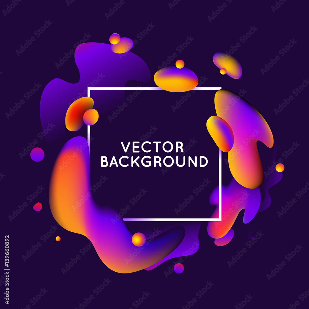 Poster Vector design template with abstract fluid shapes