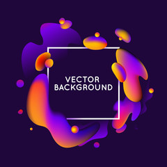 Vector design template with abstract fluid shapes