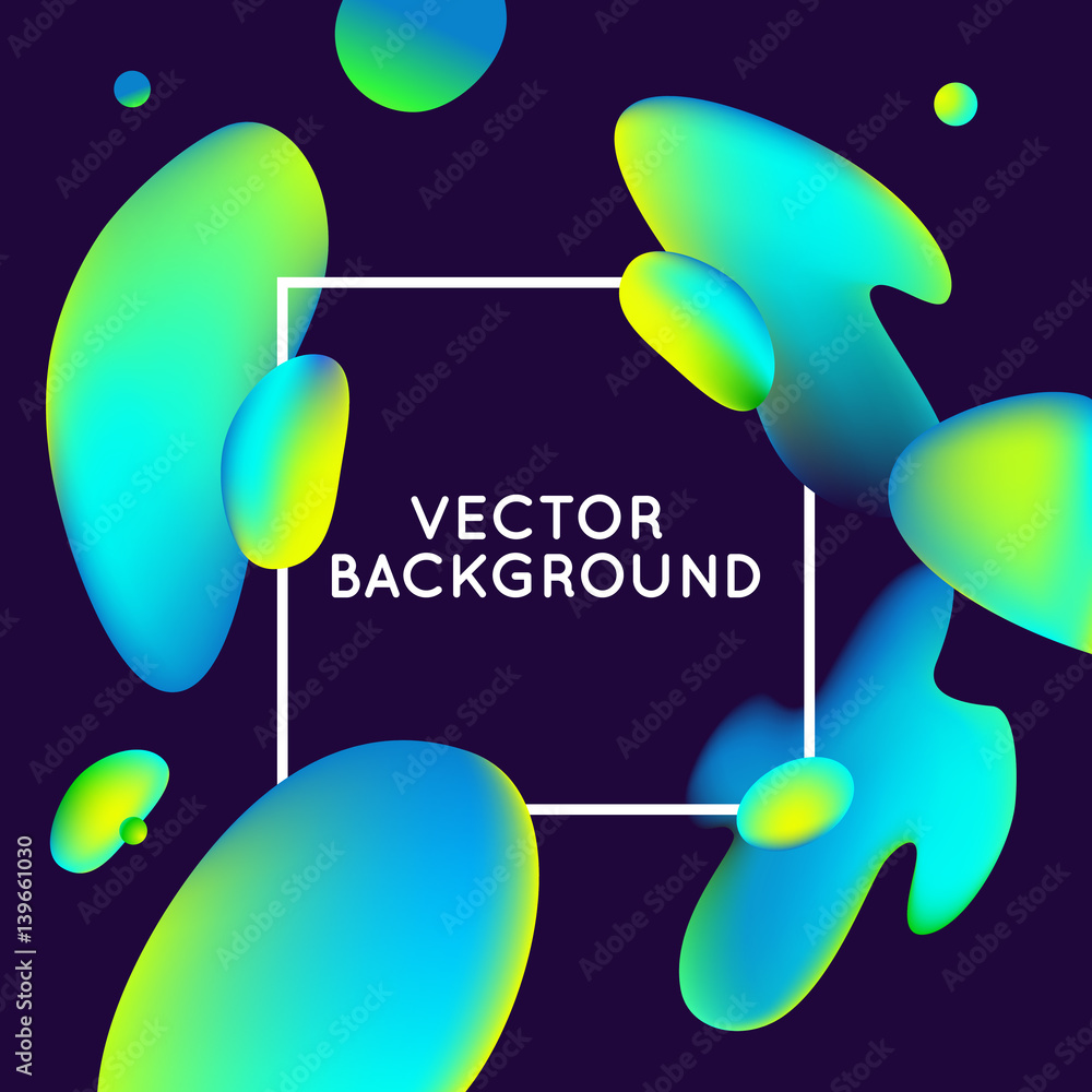 Poster Vector design template with abstract fluid shapes