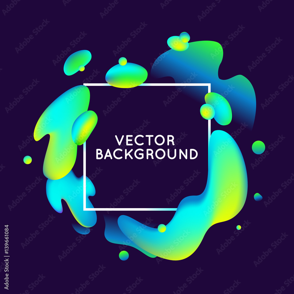 Poster Vector design template with abstract fluid shapes