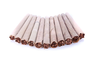 Thai cigars close up on background