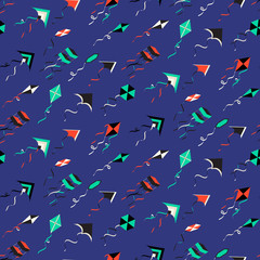 Seamles pattern with different kites