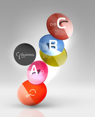 Shiny circles with text in 3d space