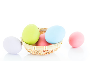 Easter eggs on white