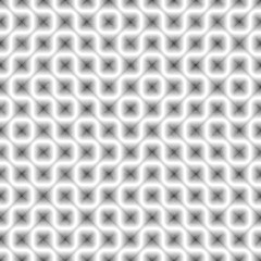 Seamless Black and White Tangled Round Stripes. Textured Geometric Pattern.