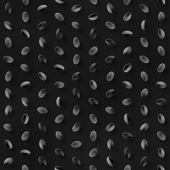Scattered Geometric Shaded Shapes. Abstract Seamless Monochrome Pattern.