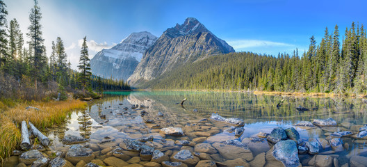 Mount Edith Cavell Reflection on Cavell Lake, Jasper, Canadian Rockies