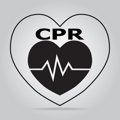 CPR, Cardiopulmonary resuscitation icon.
