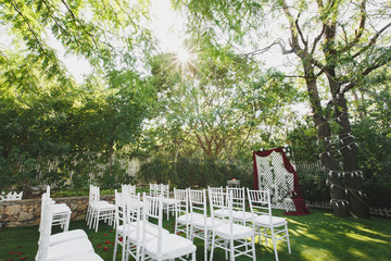 Beautiful wedding ceremony in the park