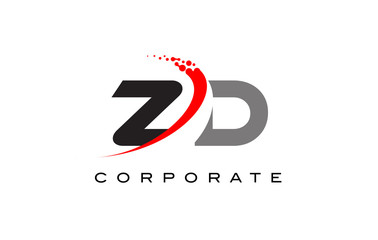ZD Modern Letter Logo Design with Swoosh