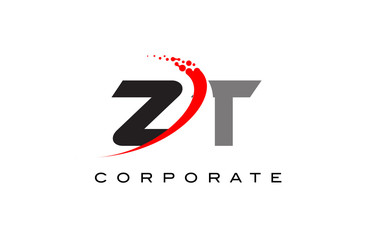 ZT Modern Letter Logo Design with Swoosh