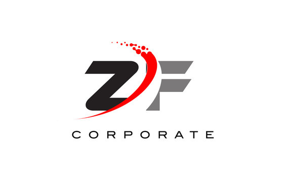 ZF Modern Letter Logo Design with Swoosh