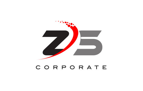ZS Modern Letter Logo Design with Swoosh