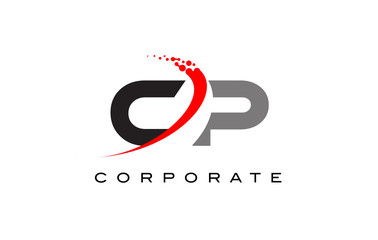 CP Modern Letter Logo Design with Swoosh