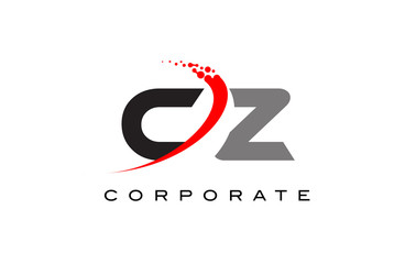 CZ Modern Letter Logo Design with Swoosh