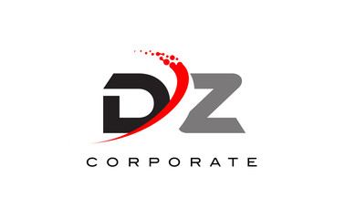 DZ Modern Letter Logo Design with Swoosh