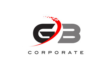 GB Modern Letter Logo Design with Swoosh - obrazy, fototapety, plakaty