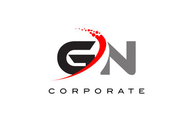 GN Modern Letter Logo Design with Swoosh