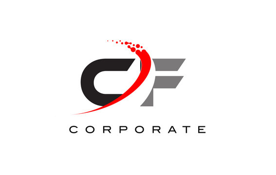 CF Modern Letter Logo Design with Swoosh