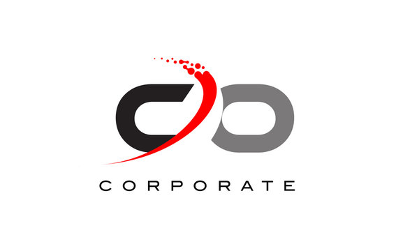 CO Modern Letter Logo Design with Swoosh